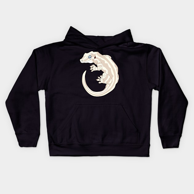 White Gargoyle Gecko Kids Hoodie by TwilightSaint